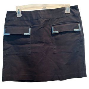 Michael Kors Black Skirt‎ size 8P, Petite Two Front Pockets with Silver Metal